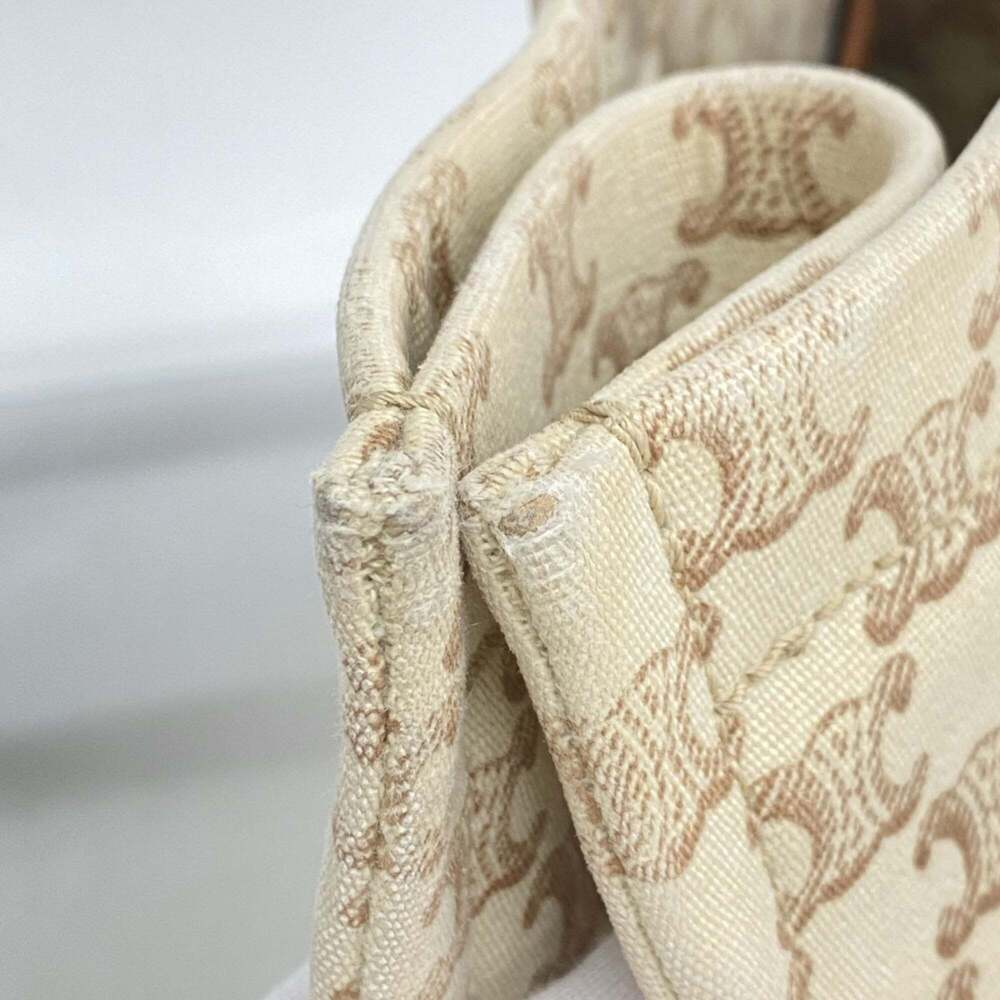 Celine Triomphe Canvas Tote Bag, Beige, Women's - Picture 8 of 12